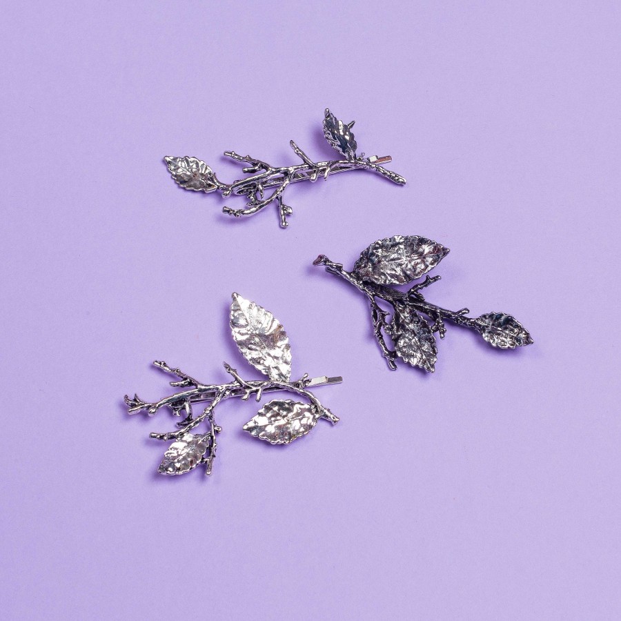 Bridal Crown and Glory Aerwyn Metal Leaf Bobby Pin Trio