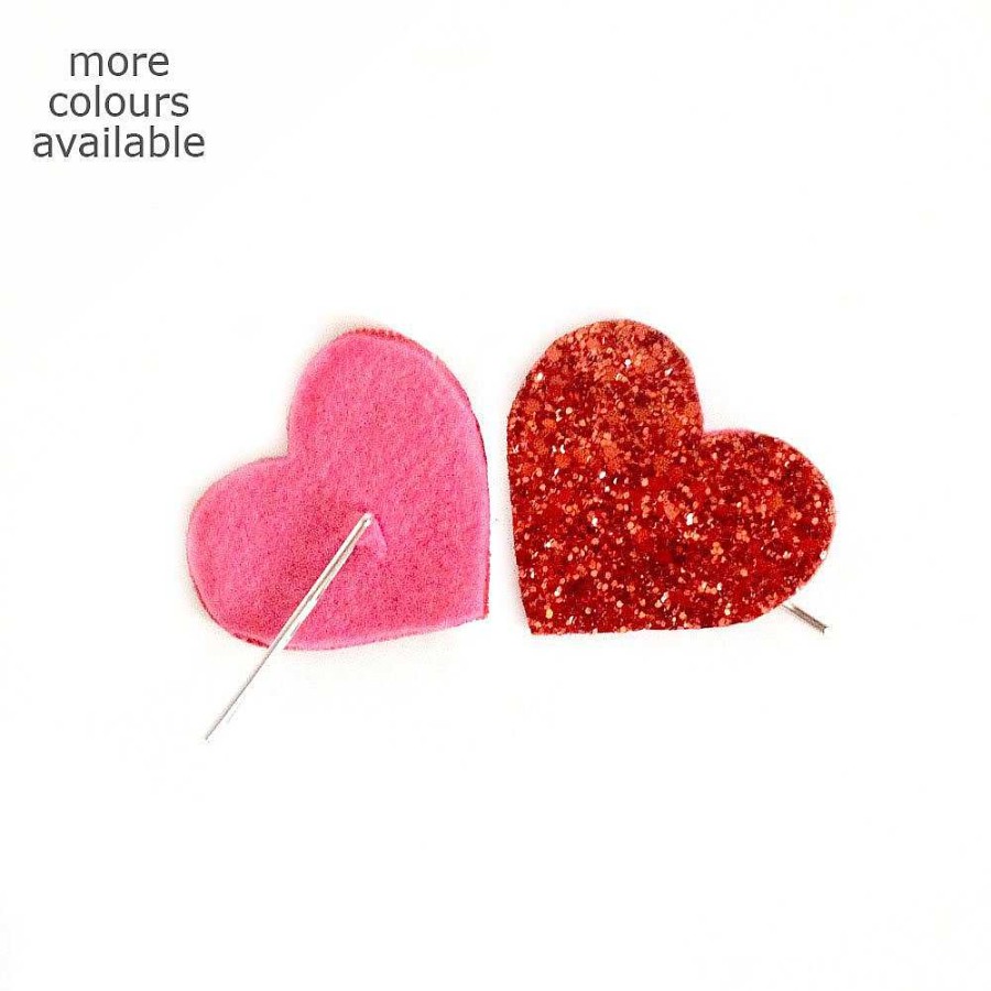 Hair Accessories Crown and Glory Loverdose: Glitter Heart Bobby Pin Pair